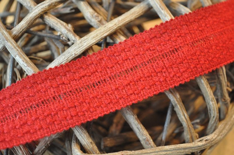 Falztresse Woll optik 3,5 cm rot