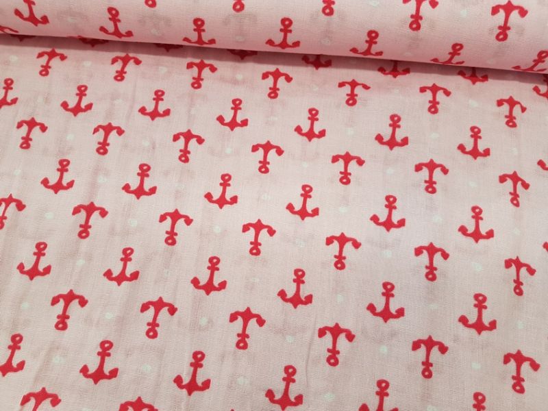 Double Gauze (Musselin) Anker rosa