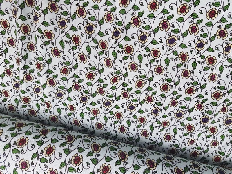 Viskose Jersey hellaqua mit blümchen