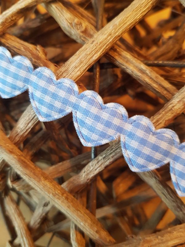 Herzenband Vichy Karo hellblau