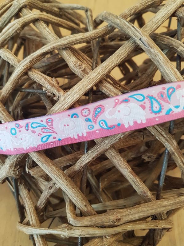 Webband Elefanten Rosa