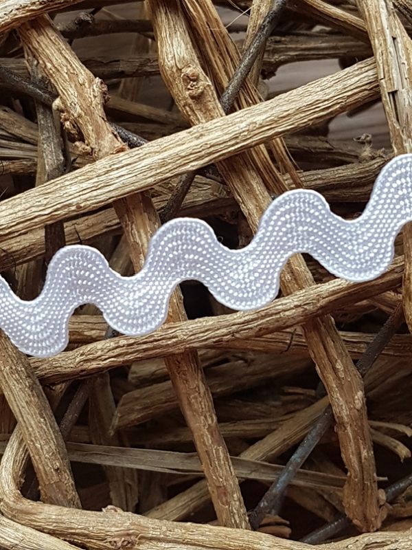 Zackenlitze 10mm weiß