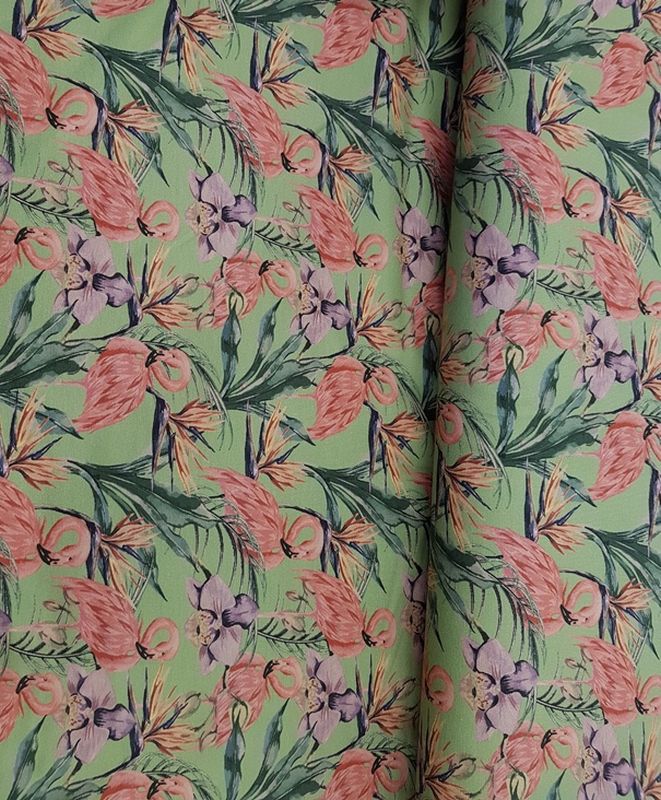 Jersey Megan Blue Flamingos lime