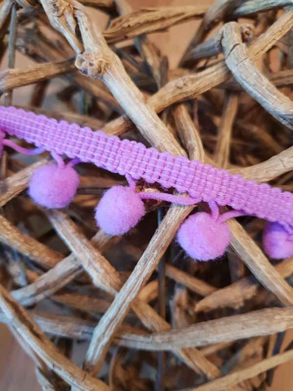 Pomponband uni flieder fb. 27