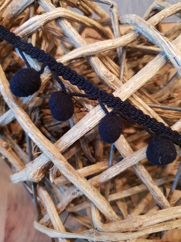 Pomponband uni schwarz fb. 11