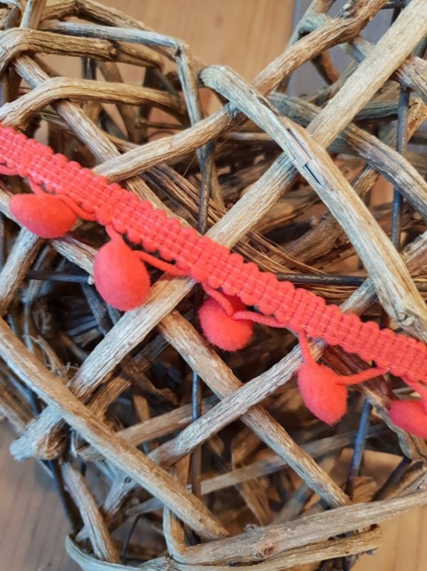 Pomponband uni hellrot fb. 26