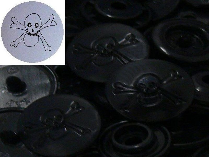 20 Motiv Baby Snaps Totenkopf T5 Farbe B5