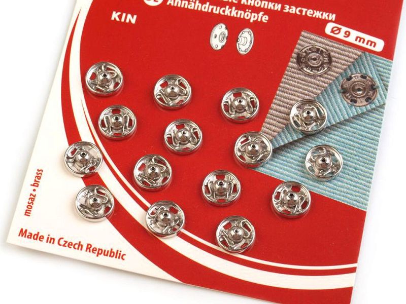 Druckknöpfe 9 mm silber