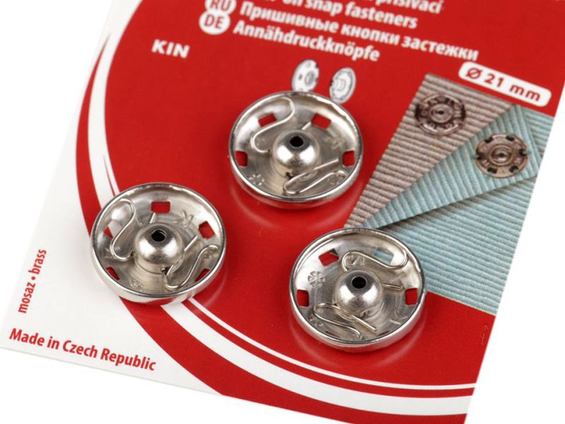 Druckknöpfe 21 mm silber