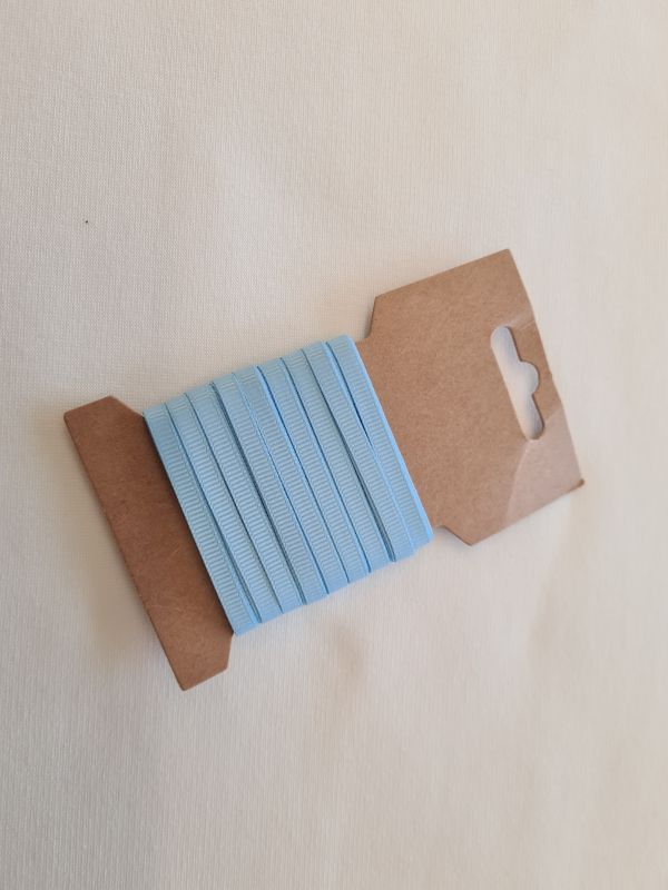 10 Meter Ripsband Breite 5 mm Hellblau 16