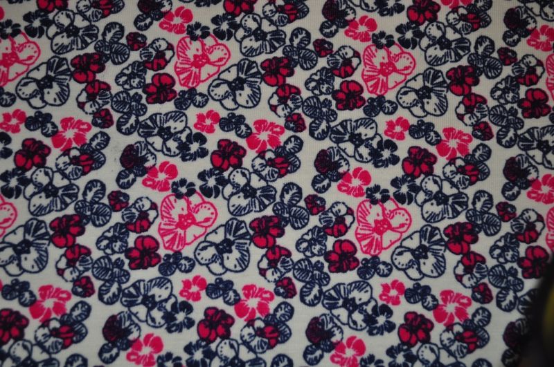 Jersey venice blumen pink/dunkelblau by poppy