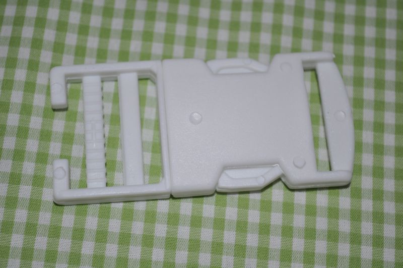 Steckschnalle 30 mm  weiß gerade offen