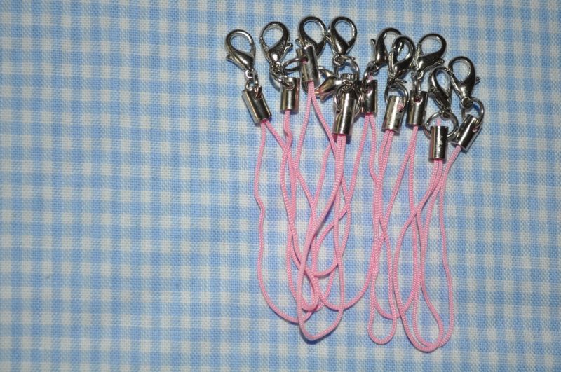 Handyanhänger mit Karabinerhaken rosa