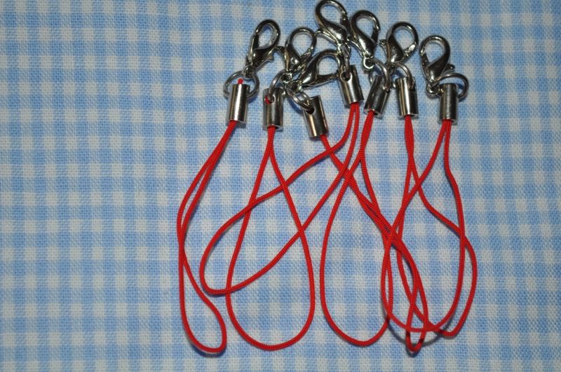 Handyanhänger mit Karabinerhaken rot