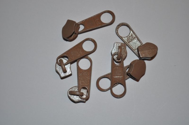 Schieber/Zipper 5 mm Reißverschluss hellbraun