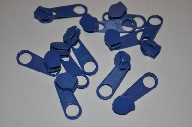 Schieber/Zipper 5 mm Reißverschluss blau