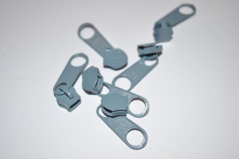 Schieber/Zipper 5 mm Reißverschluss grau