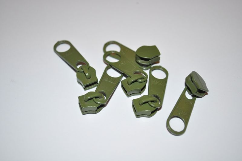 Schieber/Zipper 5 mm Reißverschluss tannengrün