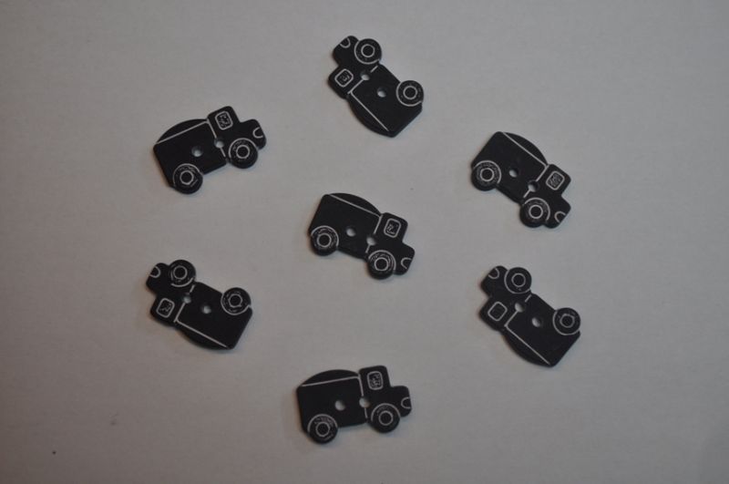 Kinder Knopf LKW schwarz