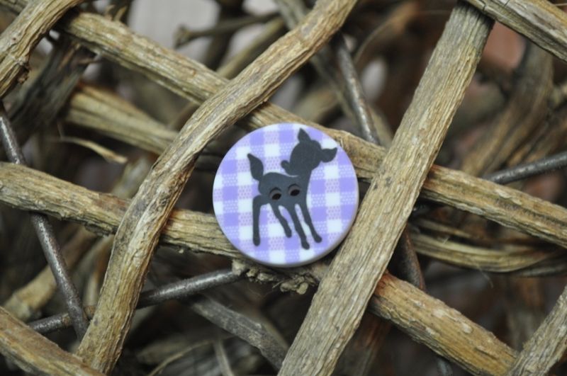 Knopf rehkitz flieder