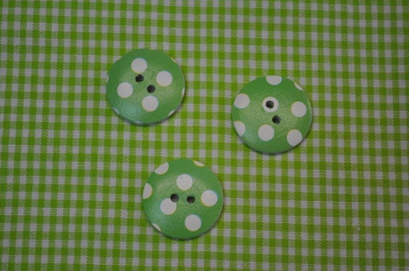 Holz Knopf Dots grün