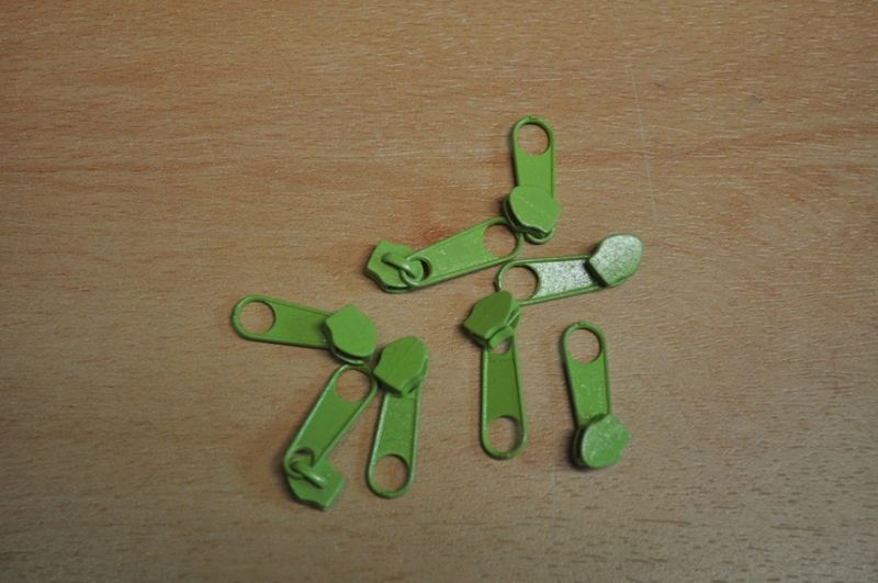 Schieber/Zipper 3 mm Reißverschluss hellgrün