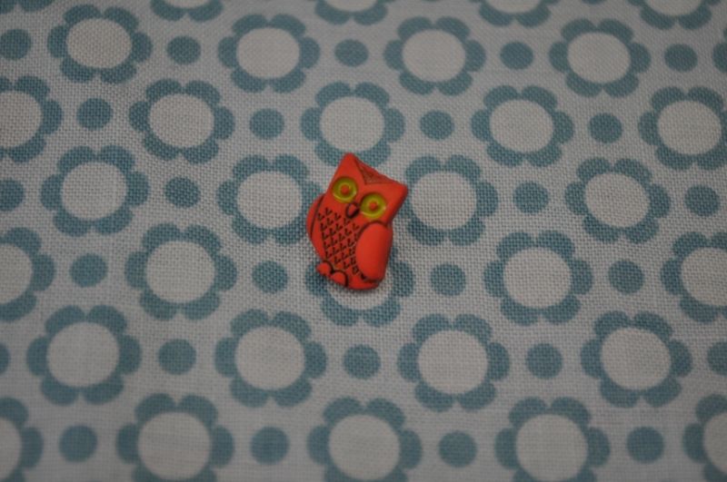 Knopf HouHou Eule orange