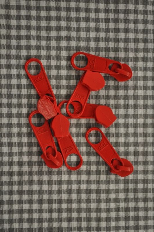 Schieber/Zipper 5 mm Reißverschluss hellrot