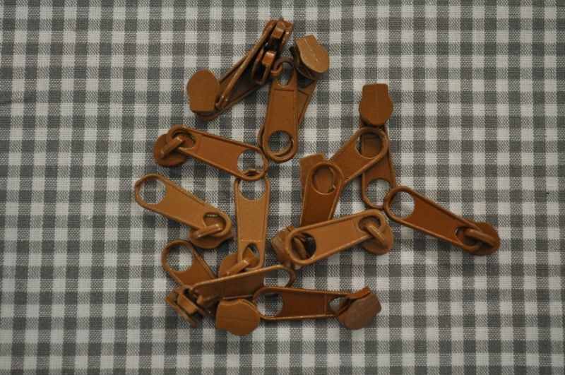 Schieber/Zipper 3 mm Reißverschluss lederbraun