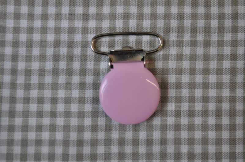 Schnullerclip Hosenträgerclip 25 mm rosa