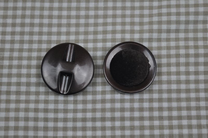 Knopf Velour groß dunkelbraun
