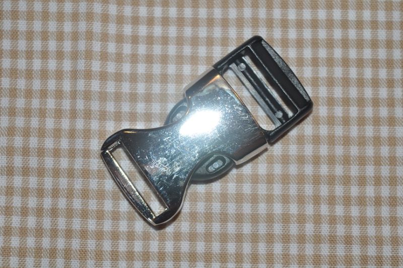 Steckschnalle 20 mm silber/schwarz