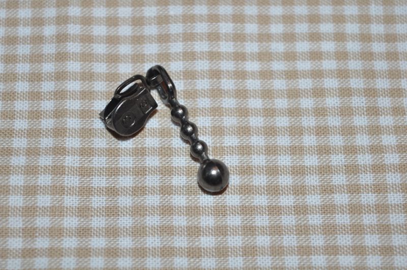 Zipper/schieber 3 mm mit zug hematit 3
