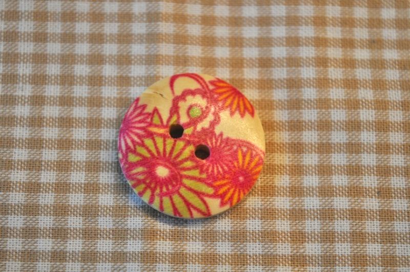 Knopf Holz Blume 4