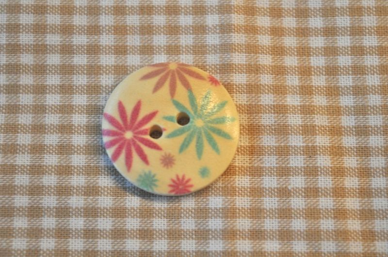 Knopf Holz Blume 6