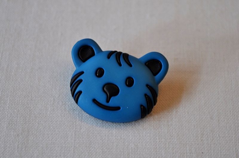 Knopf Tigerkopf  petrol