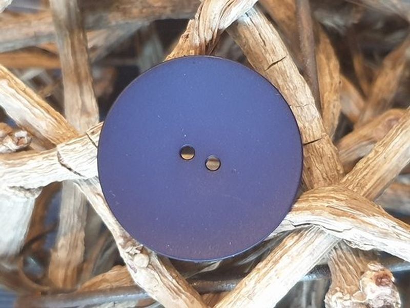 Knopf 30mm 2-Loch Polyester uni navy