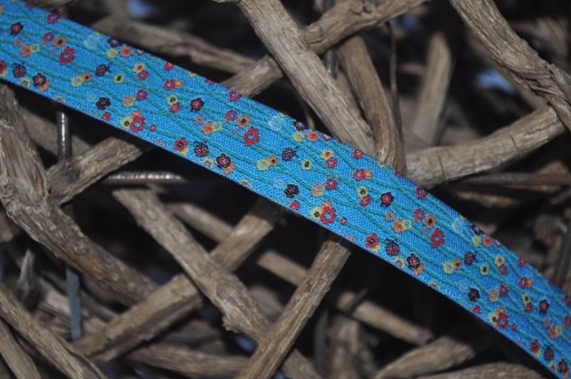 Webband Blümchen Blau