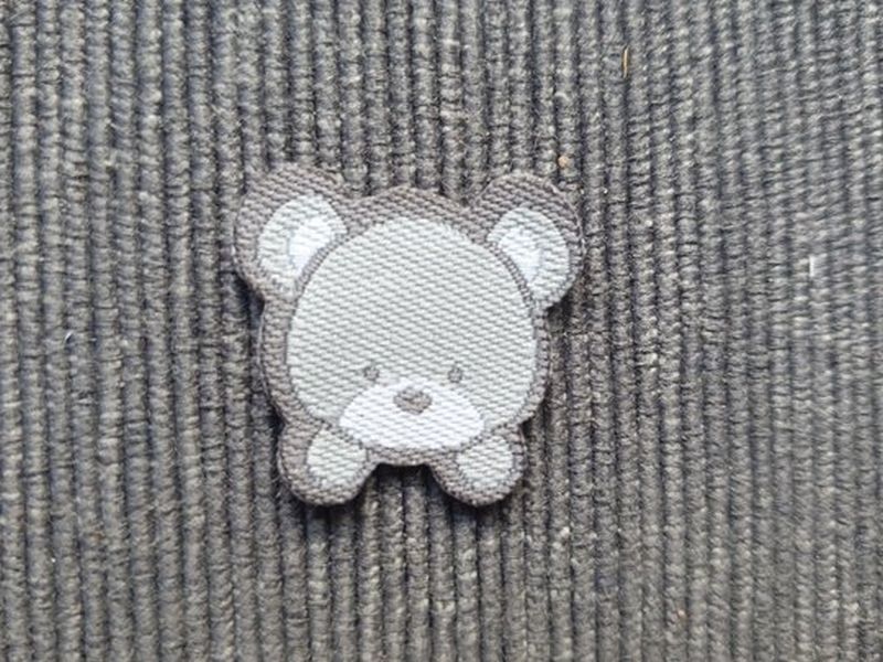 Applikation/Bügelbild Mini Bär grau