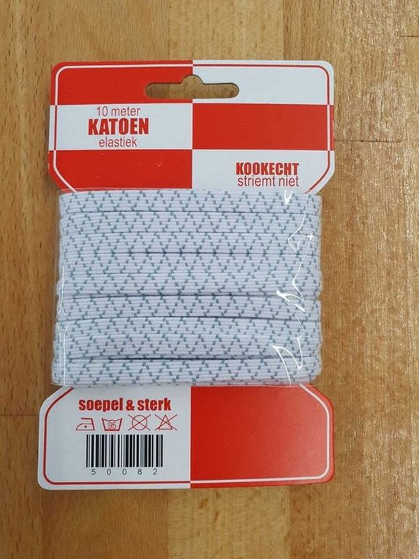 Gummiband Fest 6mm breit 10 meter Karte weiß