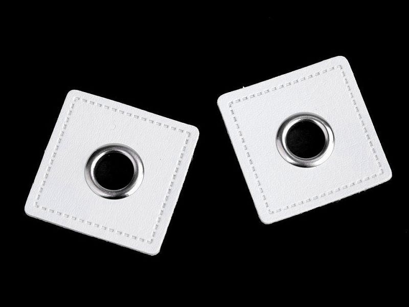 Öse auf Kunstleder 8mm Weiß