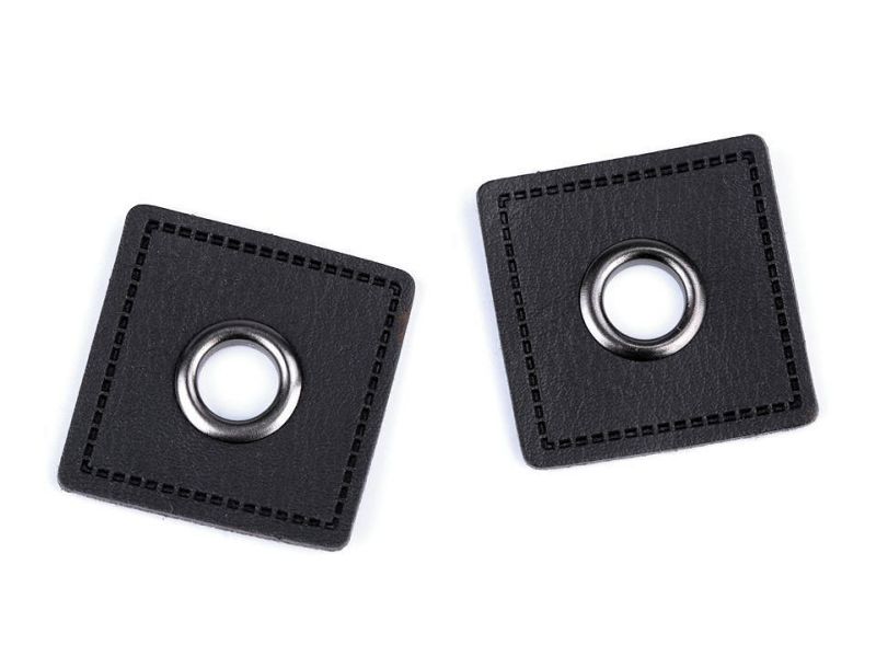 Öse auf Kunstleder 8mm grau/hematith