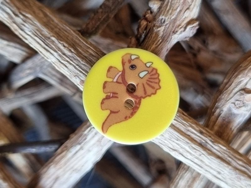Kinderknopf Dinosaurier gelb