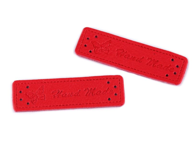 Ekoleder Etikett Handmade Rot 6