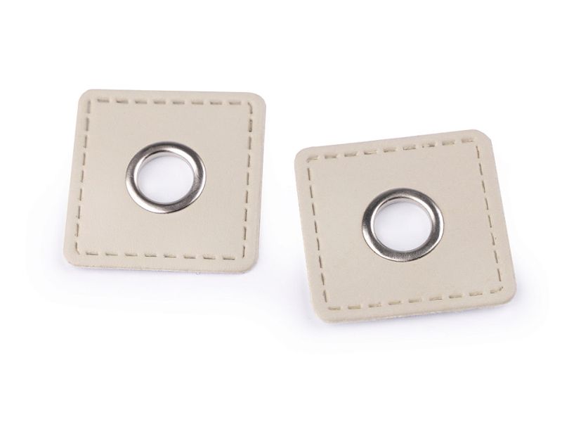 Öse auf Kunstleder 10mm Beige 2