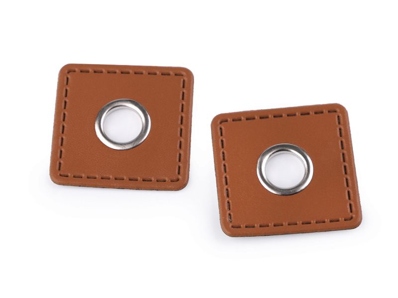 Öse auf Kunstleder 10mm Braun 3