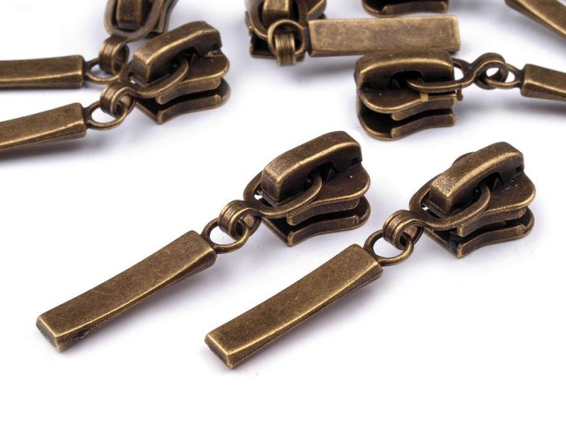 Design Schieber/Zipper 5 mm grob Bronze