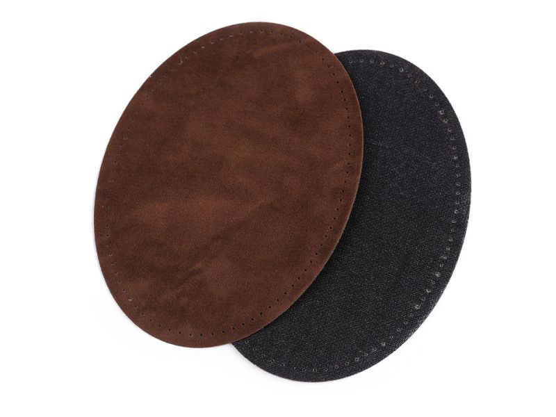 Bügelflicken Velours perforiert Kaffee 3