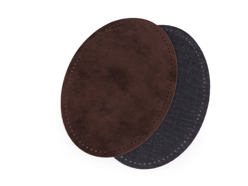 Bügelflicken Velours perforiert Dunkelbraun 4