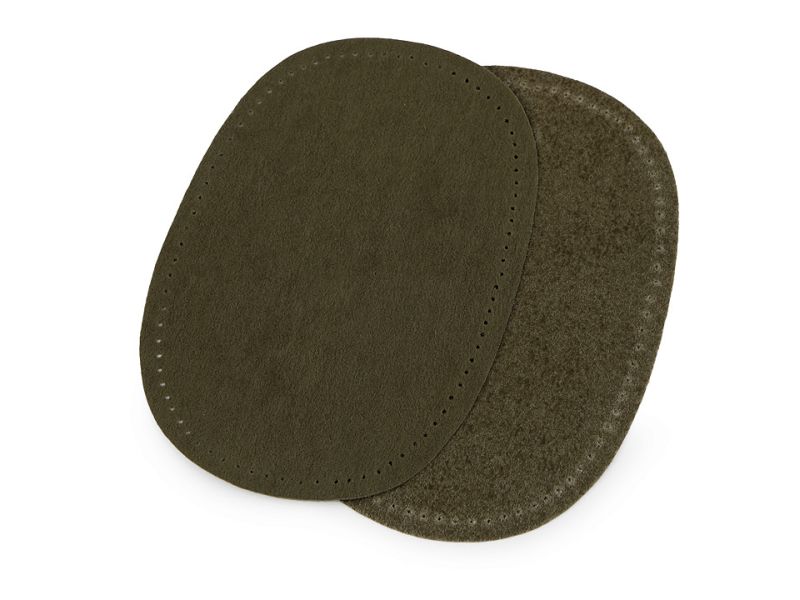 Bügelflicken Velours perforiert Khaki 13
